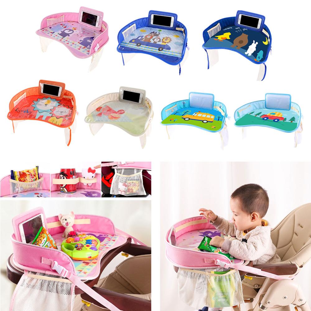 Baby Car Tray Plates Portable Waterproof Painting Eating Table Desk for Kids Car Safety Seat Children Toys Storage Holder