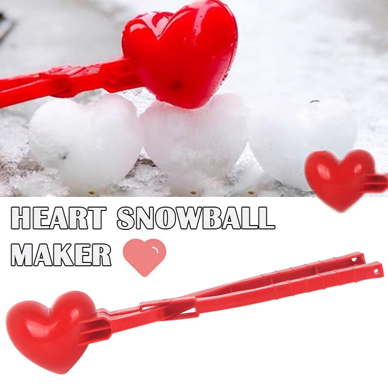 Speelgoed Sport Creatieve Sneeuw Sneeuwbal Maker Clip Maker Rode Liefde Hartvormige Sneeuw Zand Mold Tool Winter Kid Valentijnsdag Game