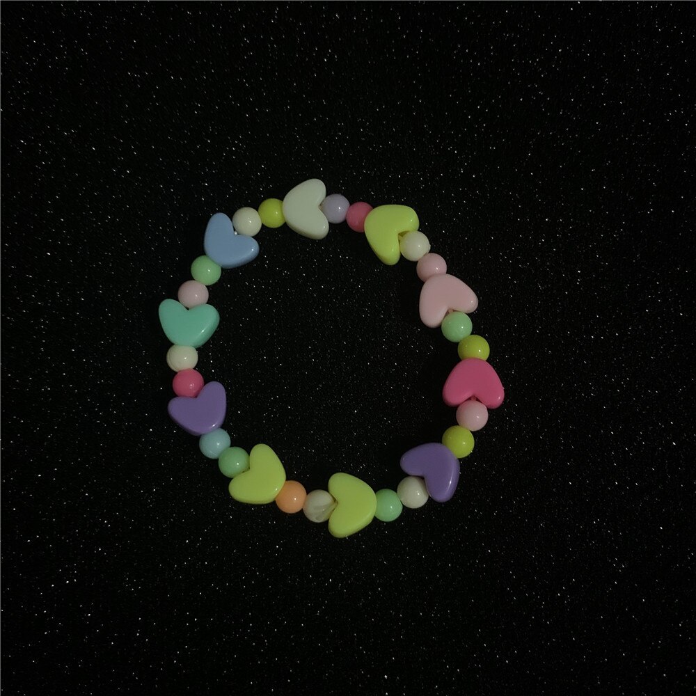 Cute Star Heart Beads Colorful Acrylic Bracelet For Women Girl Harajuku Lovely Geometric Bracelet Simple Statement Jewelry: 3