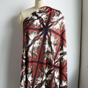 100cm*148cm Polyester Patchwork Dress Scarf Material Ethnic Paisley Fabric Crepe Satin Charmeuse: red