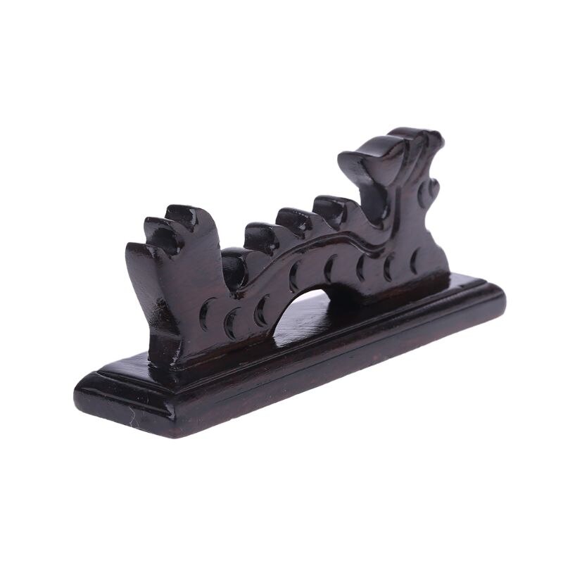Dragon Vorm Borstel Rest Stand Chinese Kalligrafie Pen Houder Vintage Gesneden Hout