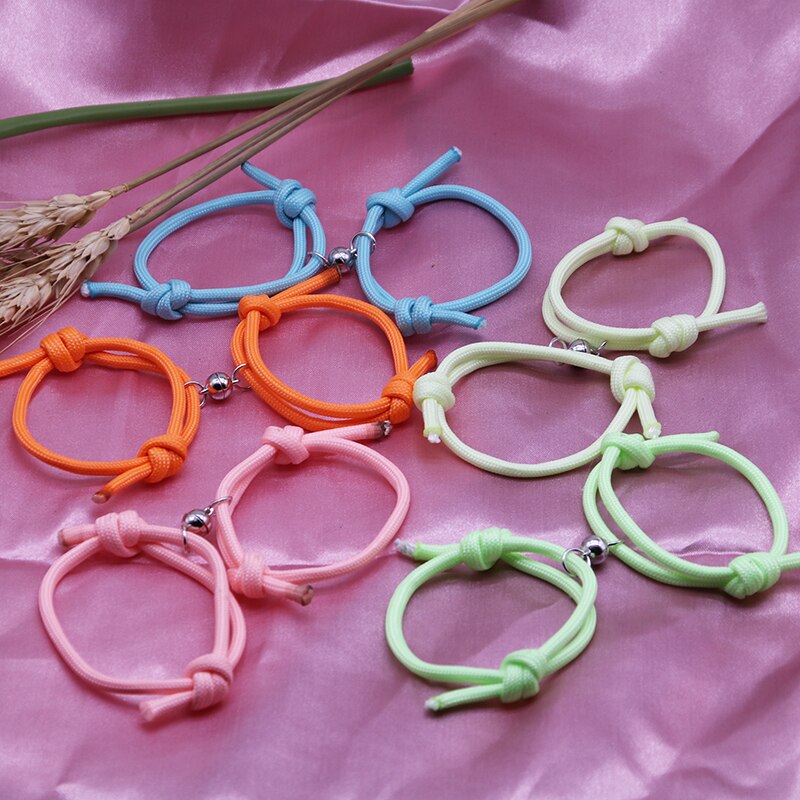 2 stücke glühen in das dunkel Paar Magnet Paar Armbänder Männer und Frauen Charme Mädchen Armbinde Schmuck Liebhaber valentinstag Schild