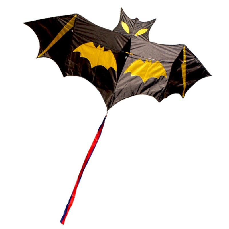Black Bat Kite for Fun Assemble Kite with Long Ribbon Party &amp; Outdoor Toy Lightweight Outdoor Sports &amp; Activity Games