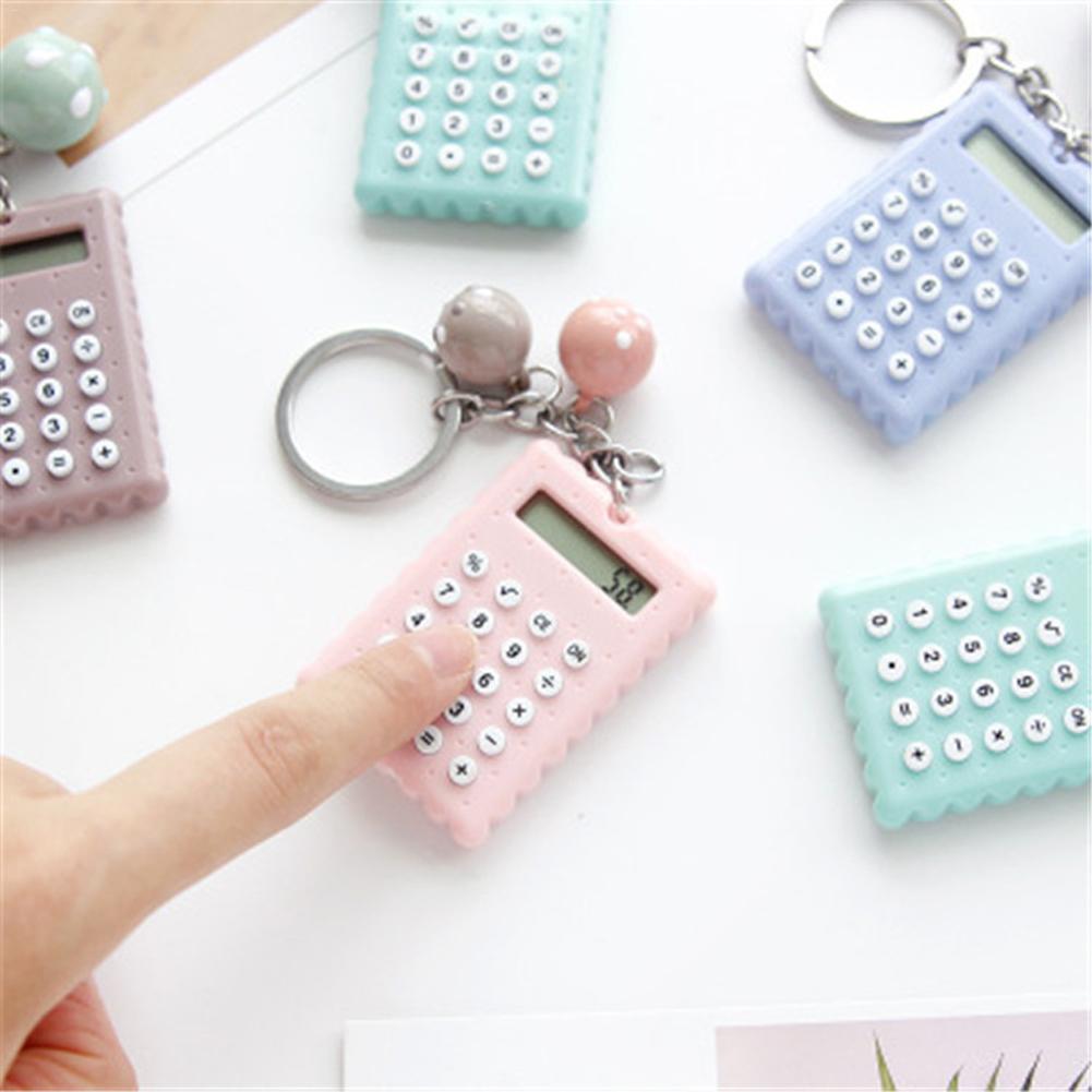 Student Cute Portable Mini Bell Calculator Key Ring Pendant Super Thin Calculator Pocket Calculator For Office
