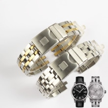 19mm 20mm Hollow Cruved End Watchband Watch Parts Strip Solid Stainless Steel Bracelet Strap For Fit PRC200 T055417 T055430 T05