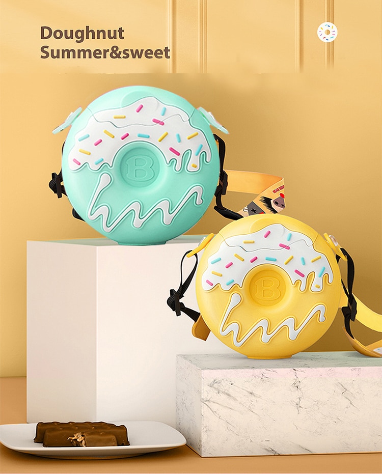 Kumamoto uczony/bearbens pączki Tritan szklany kubek niekapek dla dzieci słomkowy pojemnik na wodę 380ml wielokolorowy