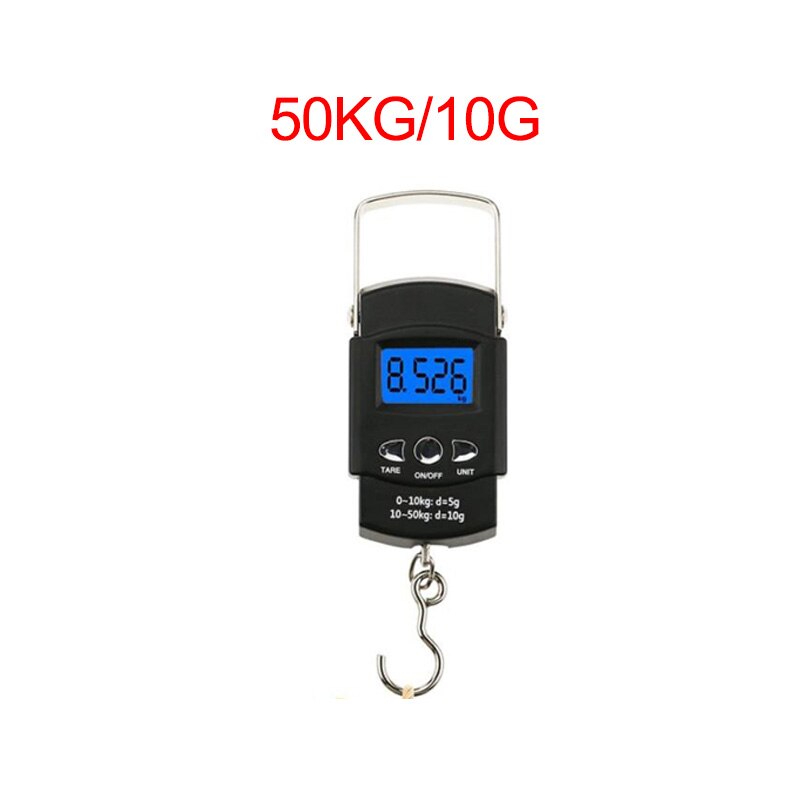 40 kg/50 kg x 10g Mini Digitale Weegschaal voor Vissen Bagage Reizen Weging Steelyard Opknoping Elektronische Haak schaal, keuken Gewicht: 50kg-10g