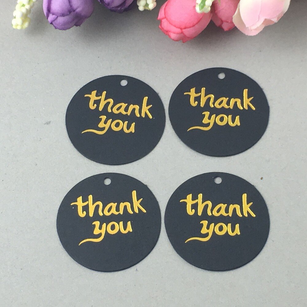 Etiquettes rondes en carton 4*4 cm | Étiquettes en papier "merci", pour vêtements/gâteaux/bonbons/chocolat, étiquettes à accrocher