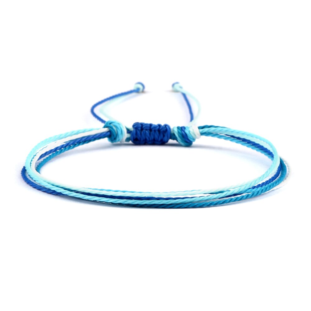 Pulsera trenzada con línea de cera de colores para hombre y mujer, brazalete ajustable, de joyería para amigos, Pulsera de pareja, 13 estilos: style 11