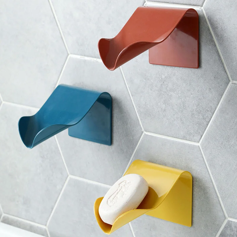 Creatieve Afvoer Zeephouder Zeep Opbergdoos Badkamer Plank Zeepkist Sterk en Naadloos Geen Perforatie Douche Accessoires