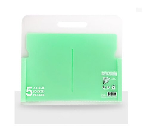 EZONE 5 pochette dossier couleur bonbon expansion portefeuille PP dossier Portable Document sac bureau fichier stockage sac 327*280*30mm: Green