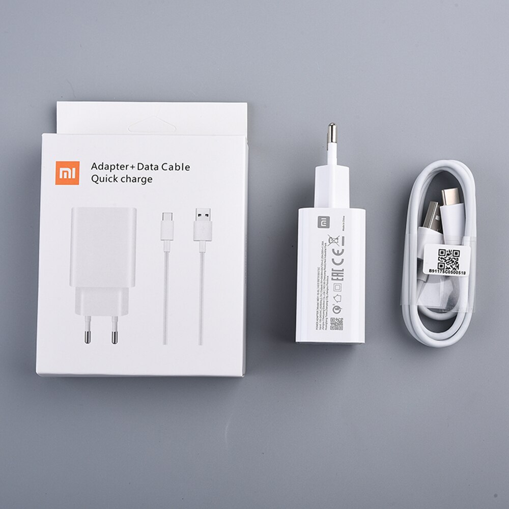 Per Xiaomi 27W Mi caricabatterie rapido EU QC 4.0 Turbo Adapter 100cm tipo C cavo per Mi 9 10 pro 9T CC9 Redmi note 8 9 pro 8T K20 pro