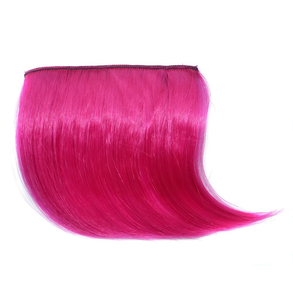 Bonito meninas clip on clip na frente do cabelo bang franja extensão do cabelo peça fina estilo de cabelo feminino acessórios # y30: B