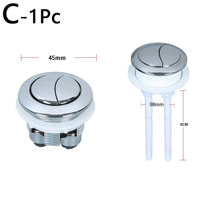 1PC Toilet Round Valve Push Button Universal Flush Toilet Button Seat Water Tank Toilet Cistern Flush Switch Bathroom Supplies: S
