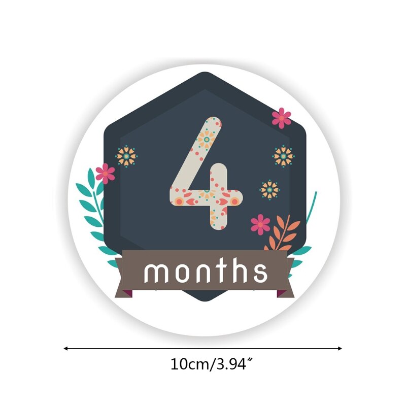 12 Pcs Baby Pregnant Monthly Stickers Memory Recording Milestone Sticker Props
