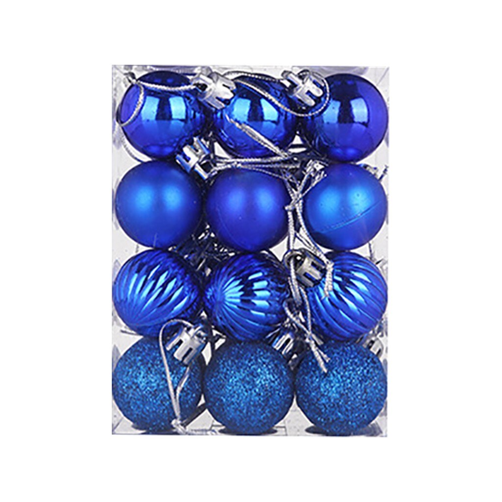 24pcs/lot 30mm Christmas Tree Decor Ball Baubles Xmas Party Hanging Ball Ornament Decoration Xmas Hanging Home Christmas Decor