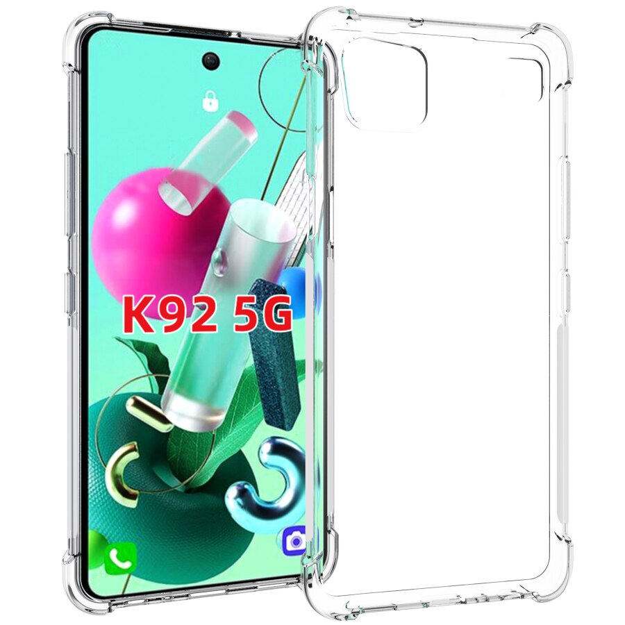 Transparante telefoonhoesjes voor lg  k42 hoesje + gehard glas 5g zachte gel skin bescherming heldere siliconen lg  k52 q52 k62 k71 k92 hoesje