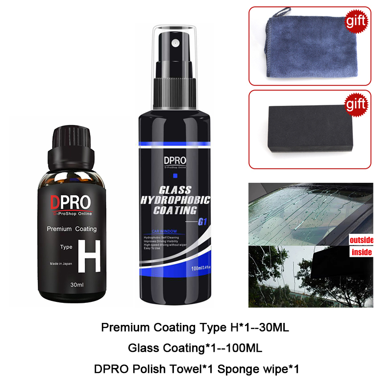 Dpro 9H Ceramic Car Coating Liquid Glass Waterproof Crystal Coating Nano Paint Care Anti-scratch Hydrophobic Car Detailing: Ivory