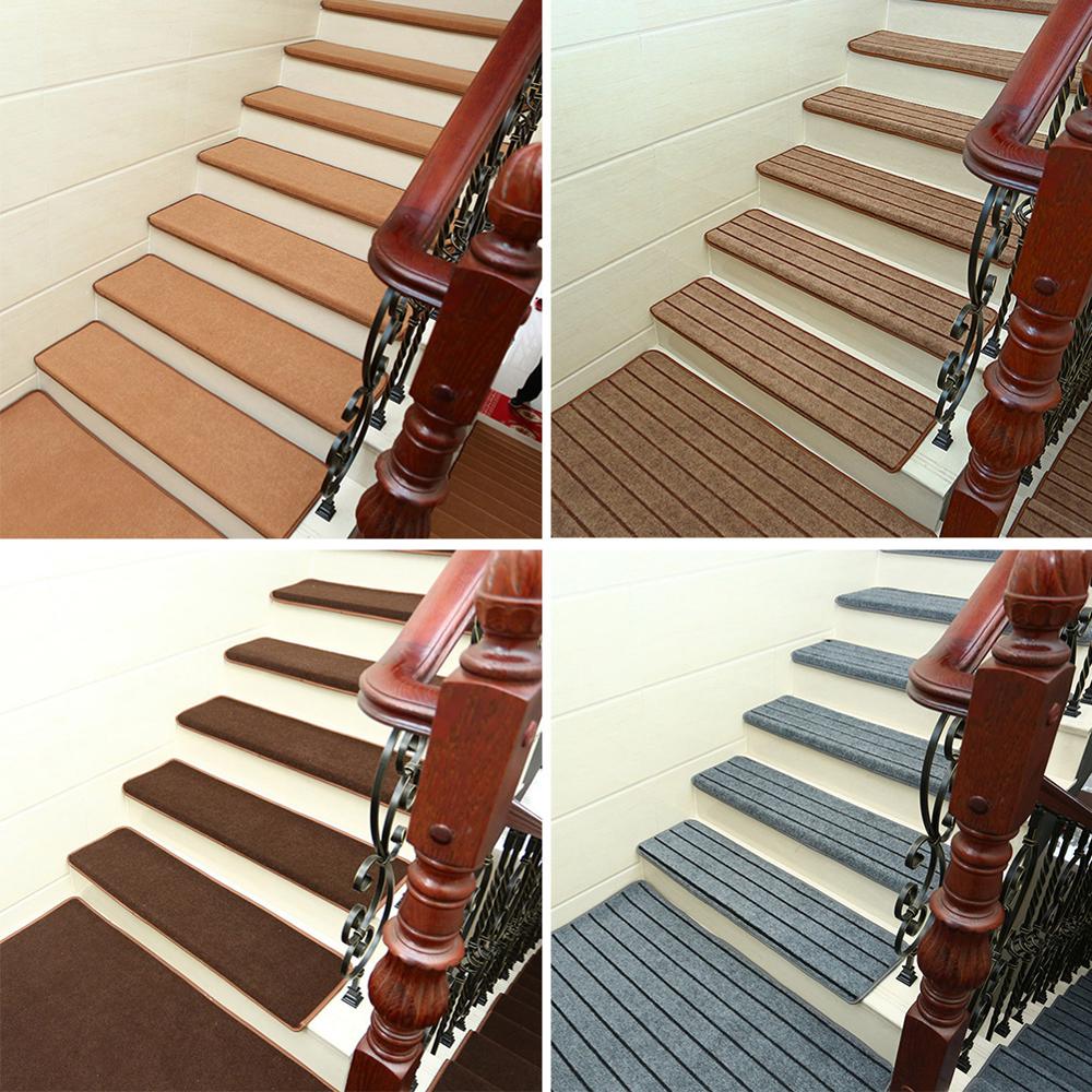 Set Self-adhesive Stair Pads 65cm*24cm Anti-slip Rugs Carpet Mat Sticky Bottom Repeatedly-use Safety Pads Mat for Home