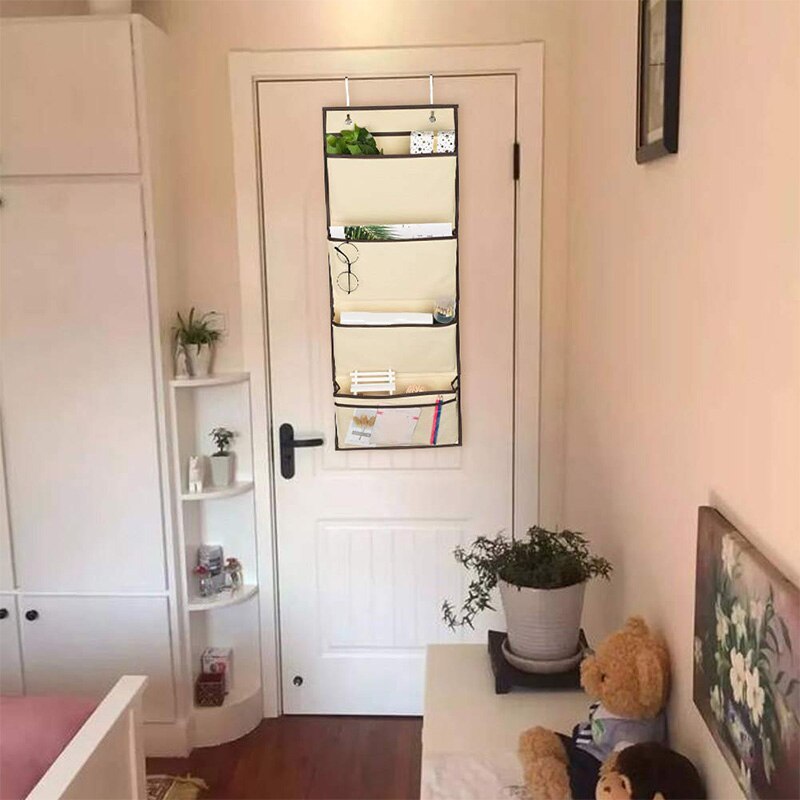 Hanging Wall Organizer,Over the Door File Organizer Hanging Wall File Folder Storage Organizer, (Beige - 2 Pack)
