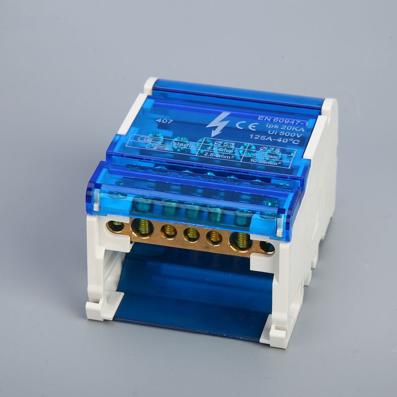 1PC 207 211 215 Terminal Block Din Rail distribution Box 407 411 415 160A Plastic waterproof junction box: 407