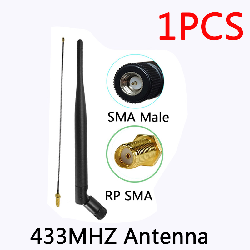 433 Mhz antena LORA 5dbi GSM 433 mhz RP-SMA złącze guma 433 m Lorawan antena IPX IOT SMA męnarty przedłużacz kabel pigtailowy: 1szt MC