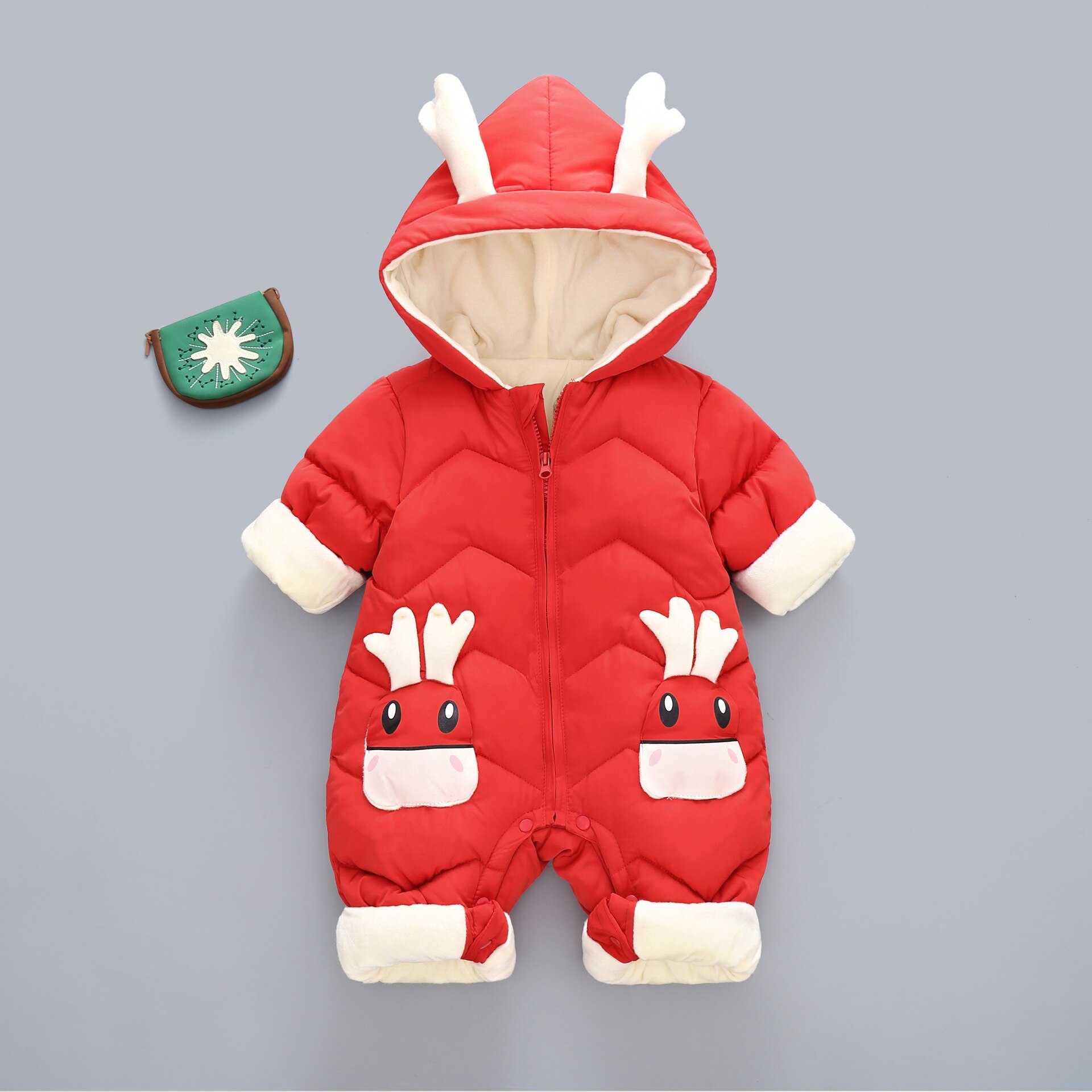 Baby Kleding Winter Snowsuit Plus Fluwelen Dikke Jongen Jumpsuit 0-3 Jaar Pasgeboren Romper Baby Meisjes Overalls Peuter jas-30: Rood / 12m