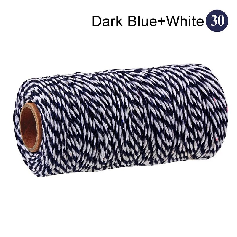 100M/Roll Cotton Cord Baker Twine String Colorful Cotton Craft Twine Home for Textile Packaging Christmas DIY Wedding Decor
