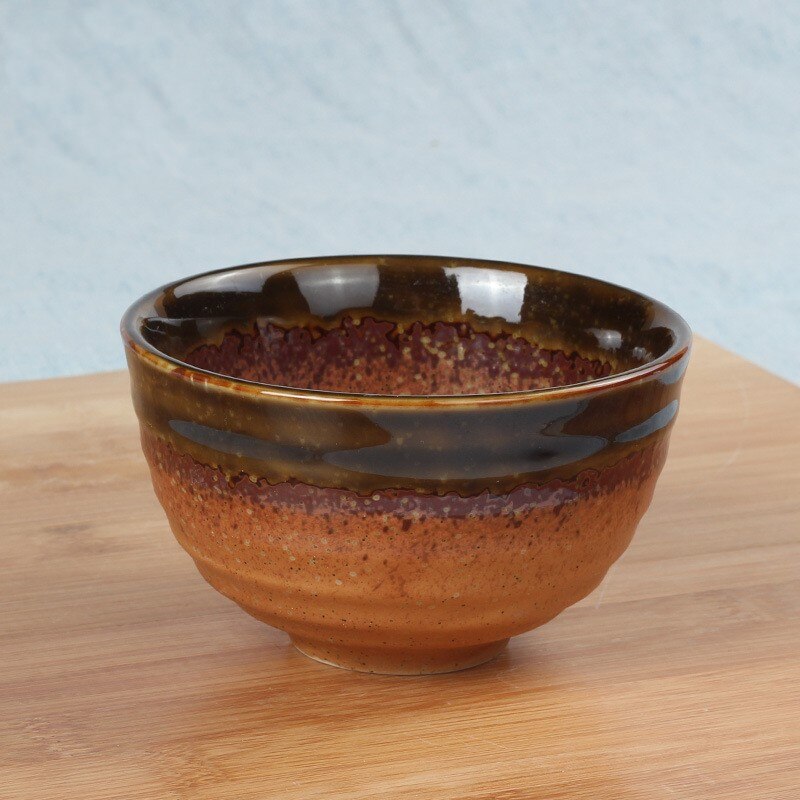 Bol en céramique japonais et coréen de 4.5 pouces, riz à motif d'anneau, bol Matcha japonais, bol à Dessert, bol à soupe, bol Ramen: Langsha gold panning