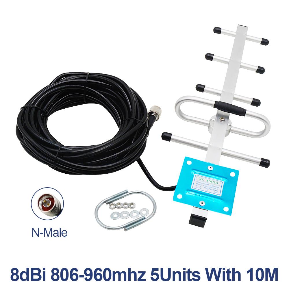 850M Hz signal amplifier + Yagi outdoor antenna / rubber indoor antenna with 10M cable