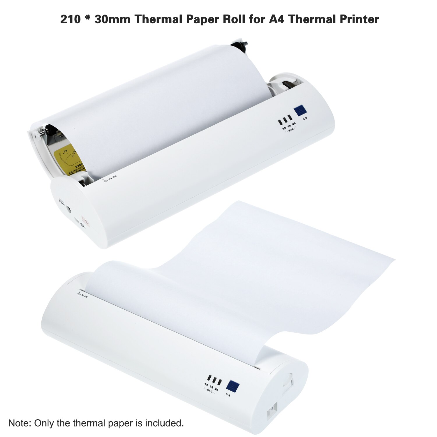 1 rulle  a4 hvid blank termoprint papir rulle 210*30mm(8.3*1.2in)  lang holdbarhed i 10 år