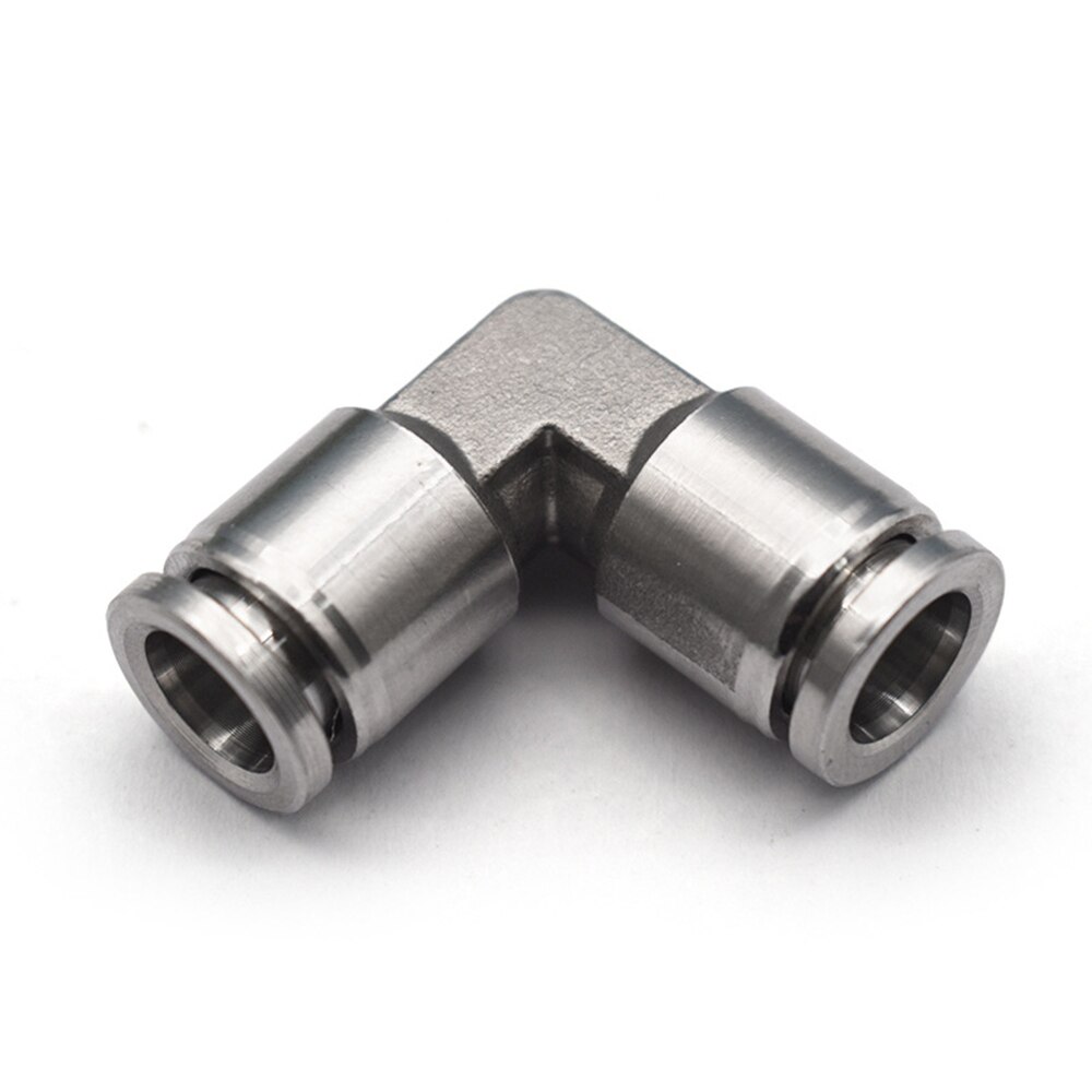PV304 stainless steel metal pneumatic connector 4 6mm 8mm 10mm 12mm elbow 90 degree push-in quick connector release air fitting