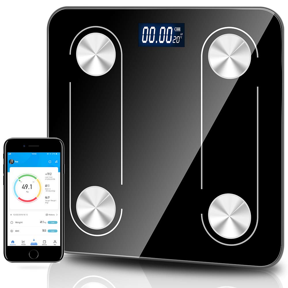 Digital Weight Scale Bathroom Body Fat Scale USB Rechargeable Bluetooth Scale BMI Monitor Analyzer Body Composition Measuremen
