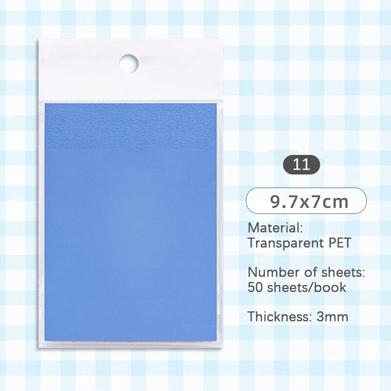 Transparent Sticky Note Pads Waterproof Self-Adhesive Memo Notepad School Office Supplies Stationery Writing Memo Pad Decoration: N11