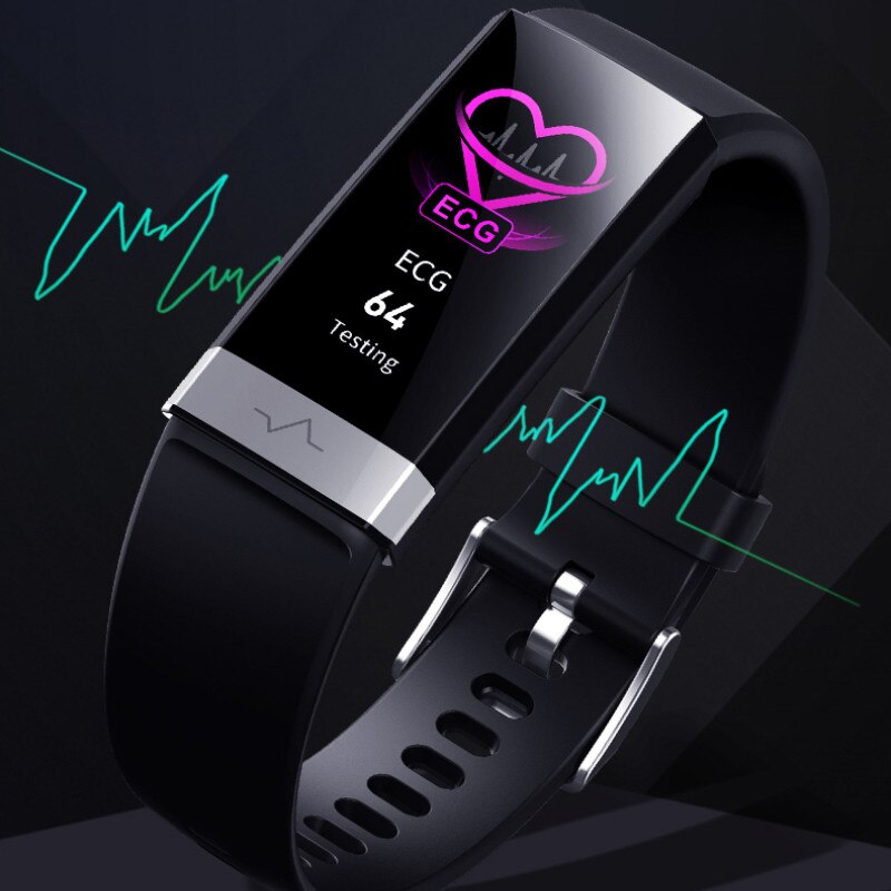 V19 Braccialetto Intelligente ECG + PPG Frequenza Cardiaca Misuratore di Pressione Sanguigna di Ossigeno Monitoraggio del Sonno Bluetooth Inseguitore di fitness Astuto Della Vigilanza