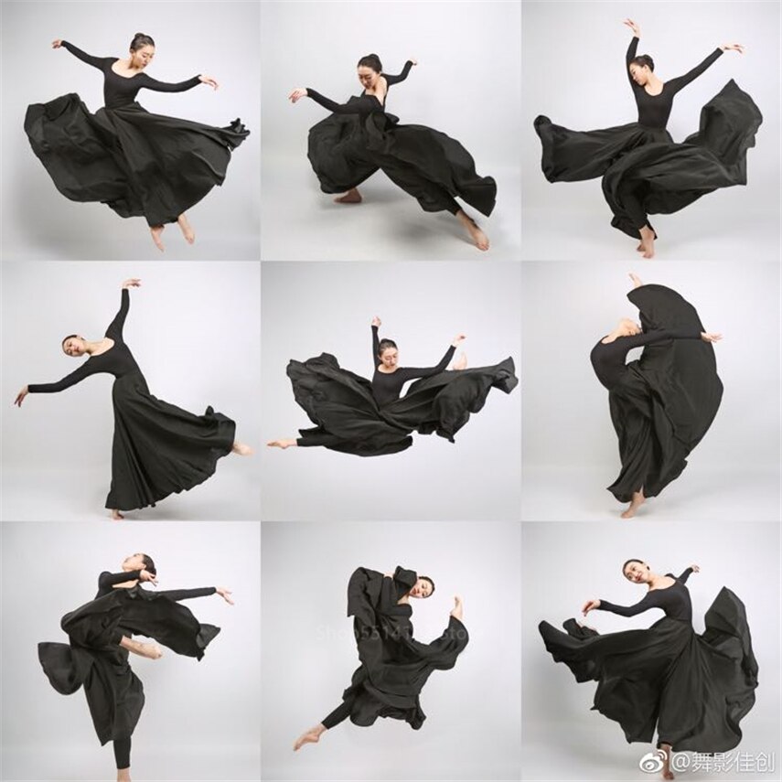 Spansk flamenco kostym artist klänning kvinnor flicka gyspy balsal festival prestanda dans slitage ett stycke bandage solid kjol