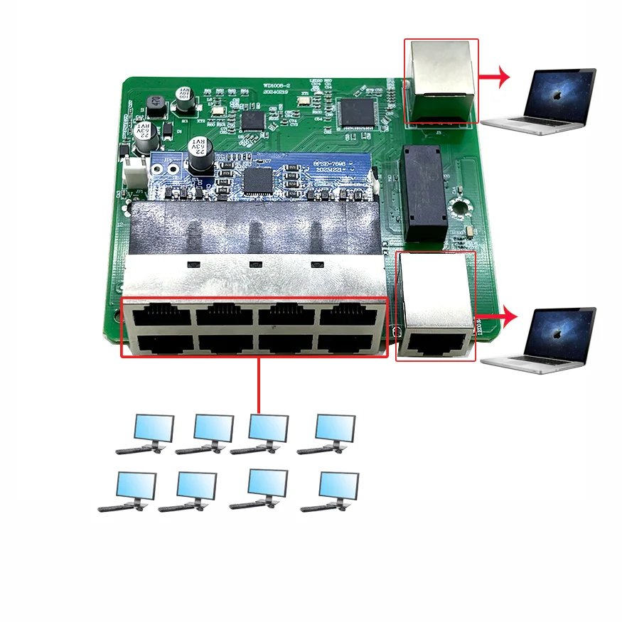 Standard protocol 802.3AF/AT 48V POE OUT/48V poe switch 100 mbps 8port POE with 2port uplink/NVR industrial switch: Blue