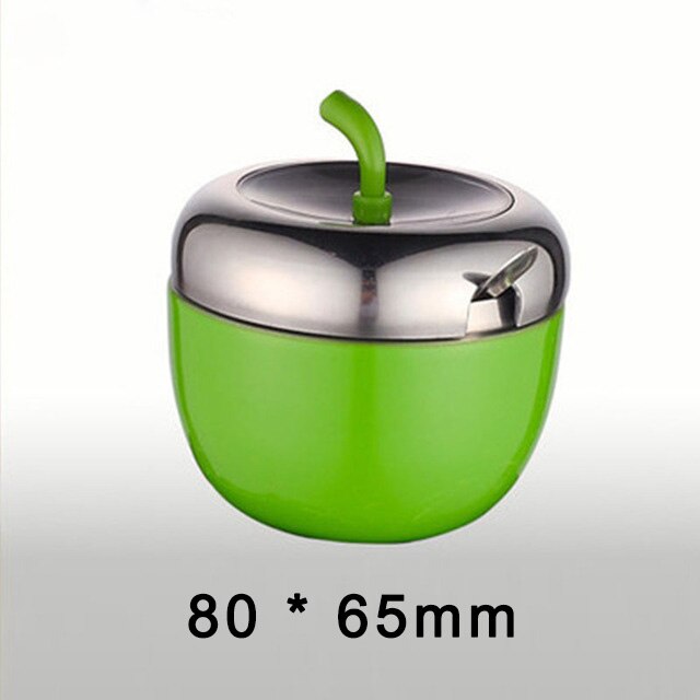 304 Stainless Steel Seasoning Box Jars Apple Shaped Salt Pepper Sugar Can Seasoning Bottle Storage Containers Kitchen Supplies: 4