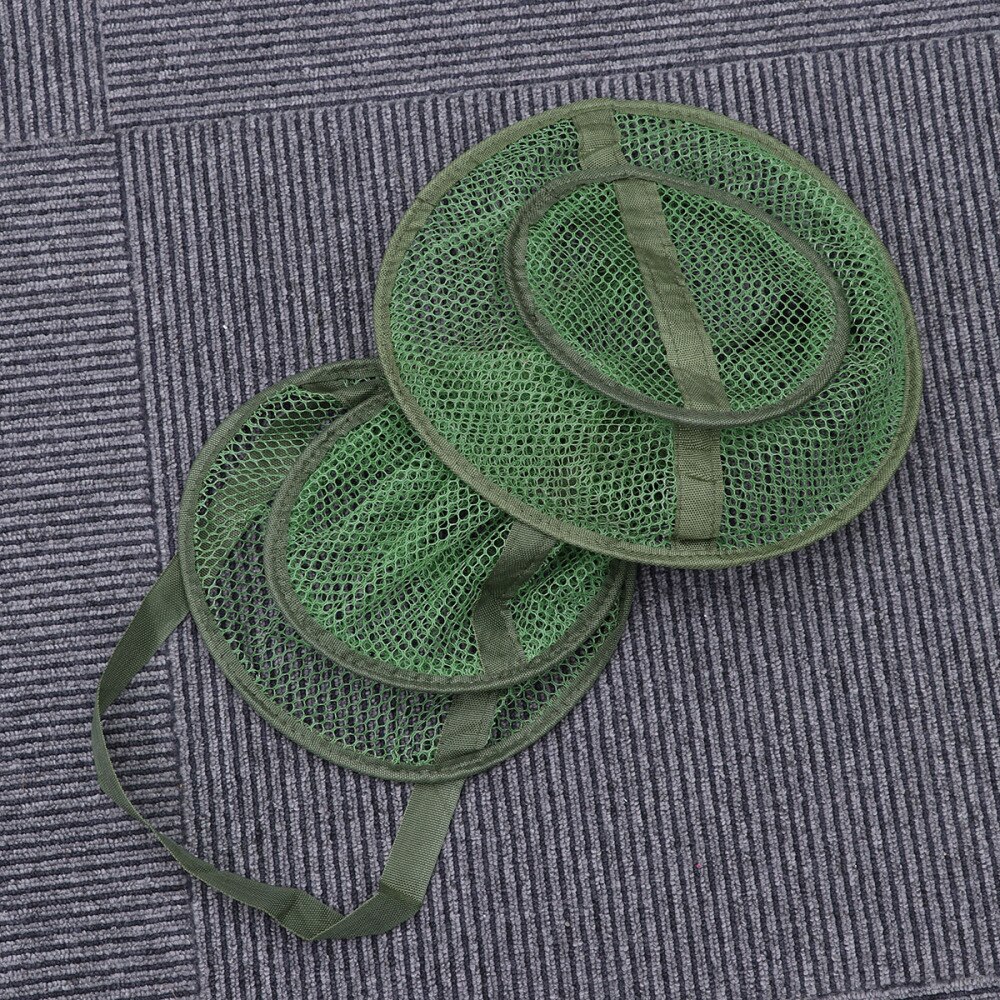 3pcs Mesh Hole Folding Crab Lobster Net Fishing Net Fishing Accessories (Small Size) (Green): Green