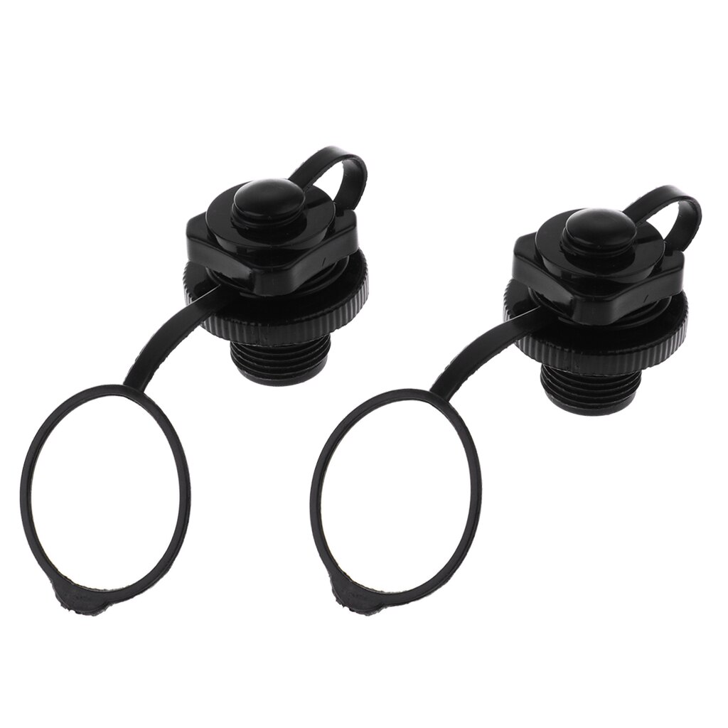 2 Stuks Air Valve Caps Schroef Ventiel Voor Vissersboten Opblaasbare Boot Vlot Luchtbed Outdoor-Zwart