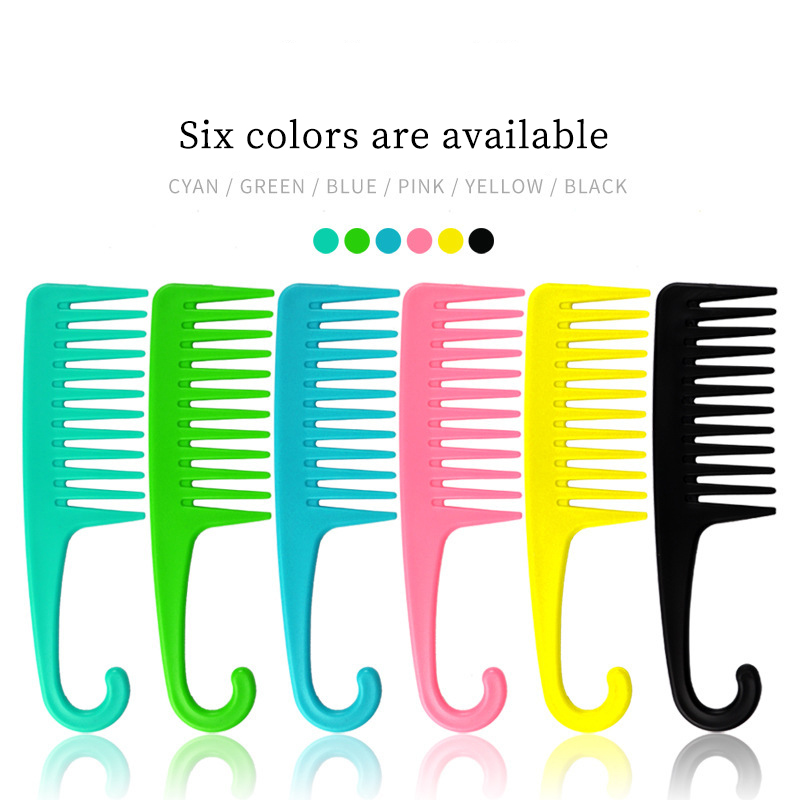 Gorąca sprzedaż szeroki ząb grzebień robić włosów mokro Szczotka rozczesywanie włosów z hakiem