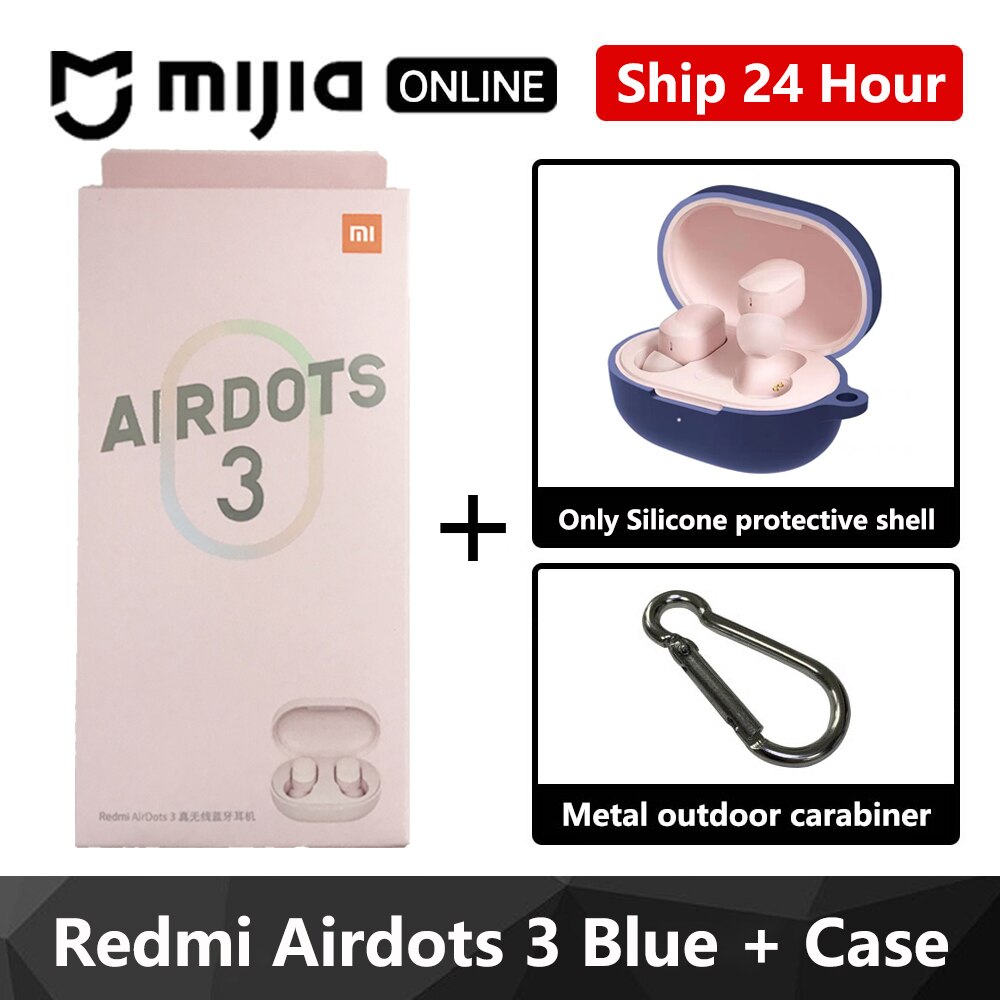 Xiaomi Redmi AirDots 3 Wireless Bluetooth 5,2 Schnelle Lade Kopfhörer Stereo Bass Mit Mic Freisprecheinrichtung Mi Earbuds Für iPhone: Pink add blue