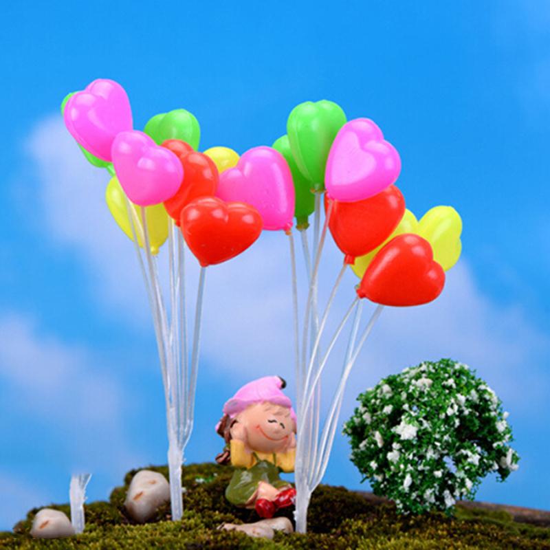 Minimuñecas bonitas de simulación de globos coloridos para jardín, adornos en miniatura para paisajismo de jardín, de Navidad en miniatura