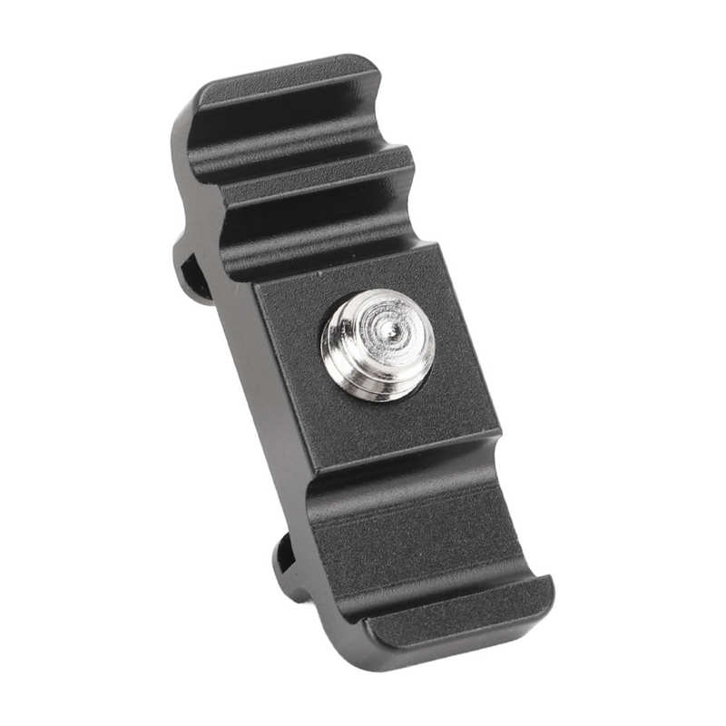 Universal Camera Cable Clamp DSLR Camera Cage L Pate Cable Fixing Lock Clip with 1/4in Screw Cold Shoe Mount for Fill Light MIC