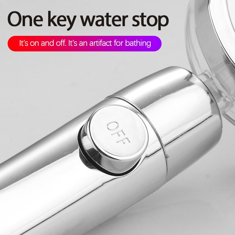 High Pressure Water Saving Spray Shower Head 360 Rotated Rainfall Shower Head Bathroom Hand-held Pressurized Massage Shower Head