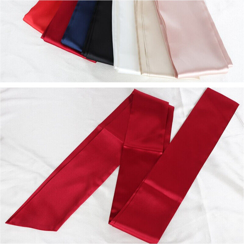 cinturón ancho de seda satinada rojo/blanco/azul para mujer, cinturones largos japoneses Obi con cordones, cinturón de corsé, cinta de tela, faja de 250cm