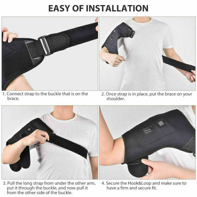Heat Therapy Shoulder Brace Adjustable Shoulder Heating Pad for Frozen Shoulder Bursitis Tendinitis Strain Cold Support Wrap