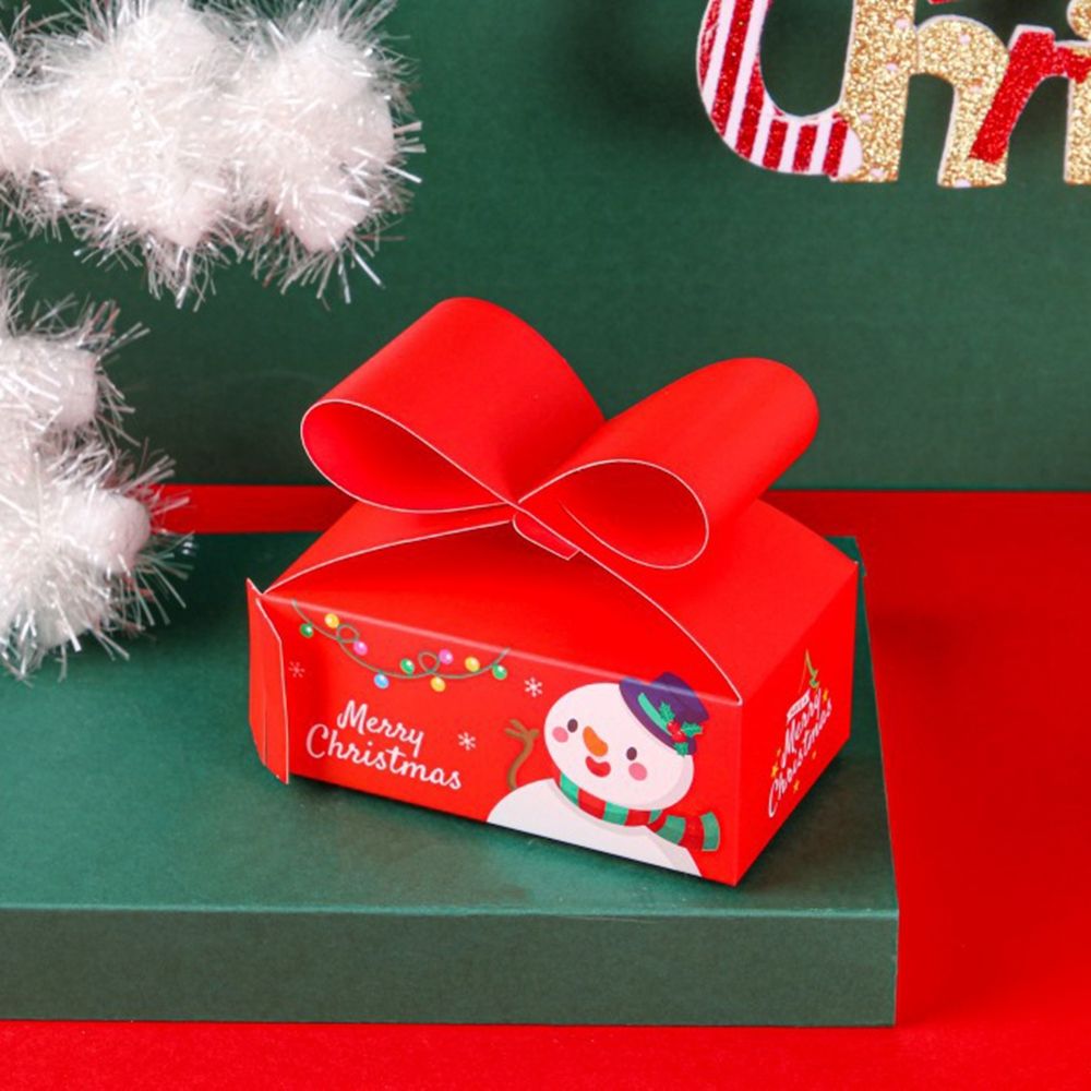 1 Pcs Christmas Papieren Zak Voor Snoep Cookie Biscuit Chocolade Verpakking Doos Met Venster Gebak Levert: red
