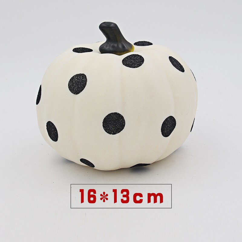 Decoraciones de calabaza blanca, calabaza de Halloween, espuma de plástico, verduras artificiales, 6 pulgadas, negro, naranja, DEC567: pumpkin5