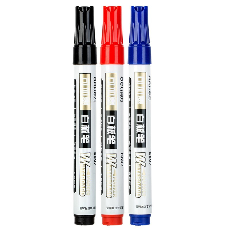 Deli 1Pcs Blauw/Blcak/Rood Markers Uitwisbare Kan Toevoegen Inkt Klaslokaal Whiteboard Marer Pen S507 Kantoor levert